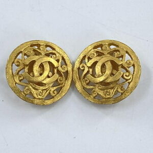 CHANEL Coco Mark Earrings, Gold Color, Chanel 95 A
